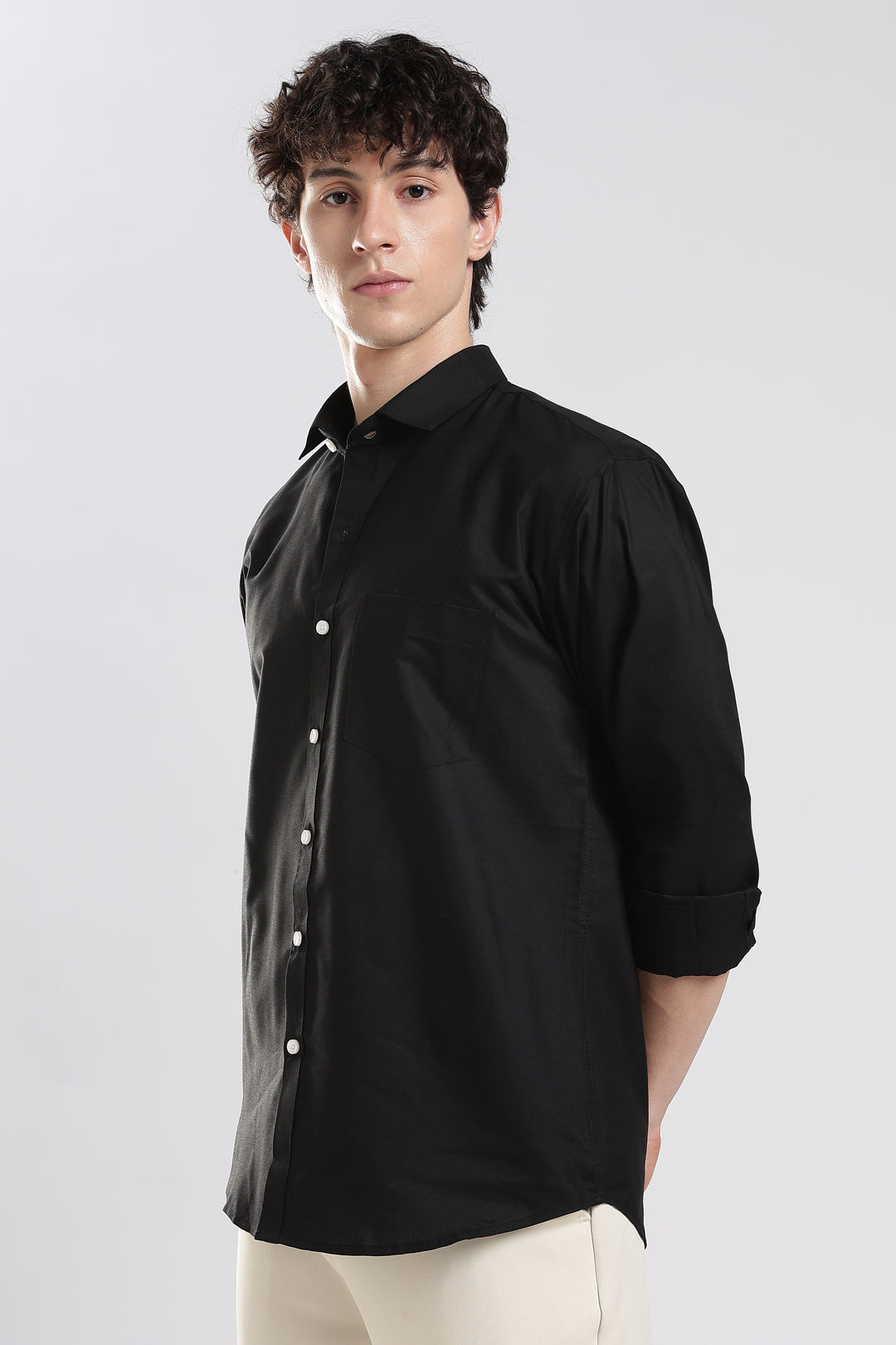 Black full sleeve cotton shirt