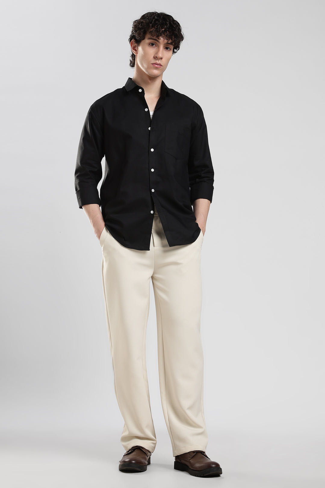 Black full sleeve cotton shirt