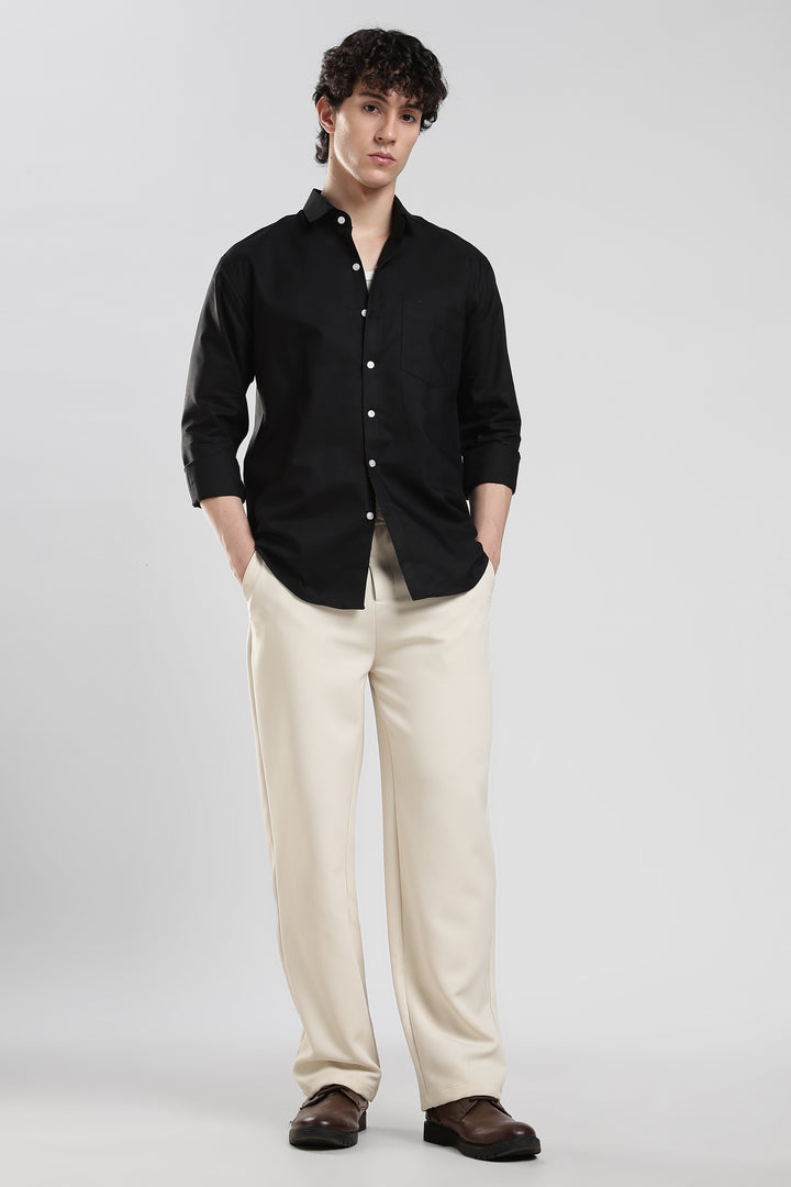 Black full sleeve cotton shirt