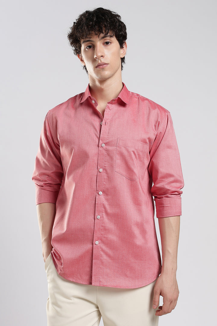 Pink full sleeve cotton shirt