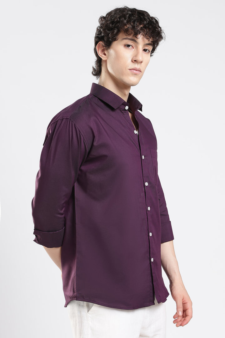 Wine cotton shirt