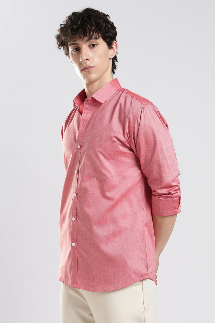 Pink full sleeve cotton shirt