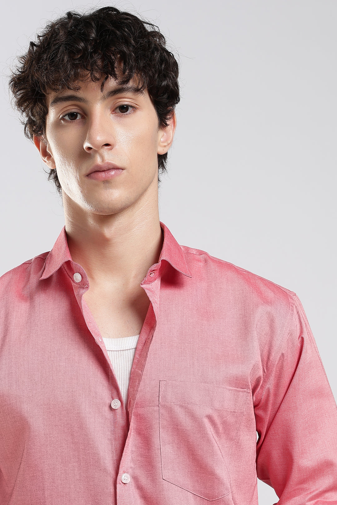 Pink full sleeve cotton shirt