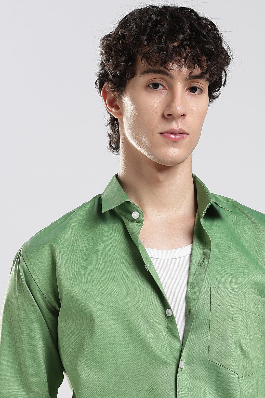 Lightgreen full sleeve cotton shirt