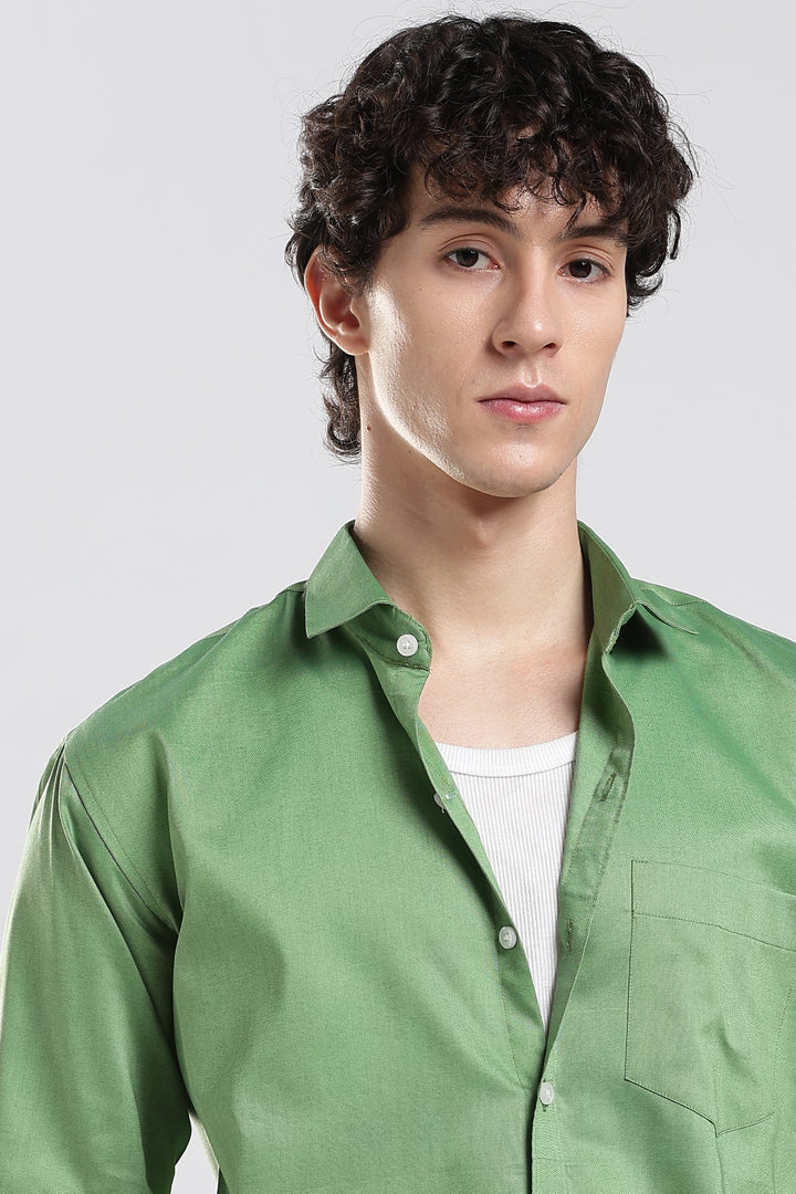 Lightgreen full sleeve cotton shirt
