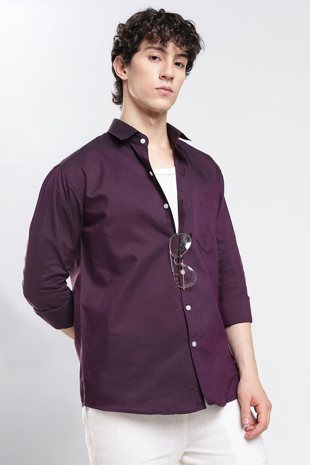 Wine cotton shirt