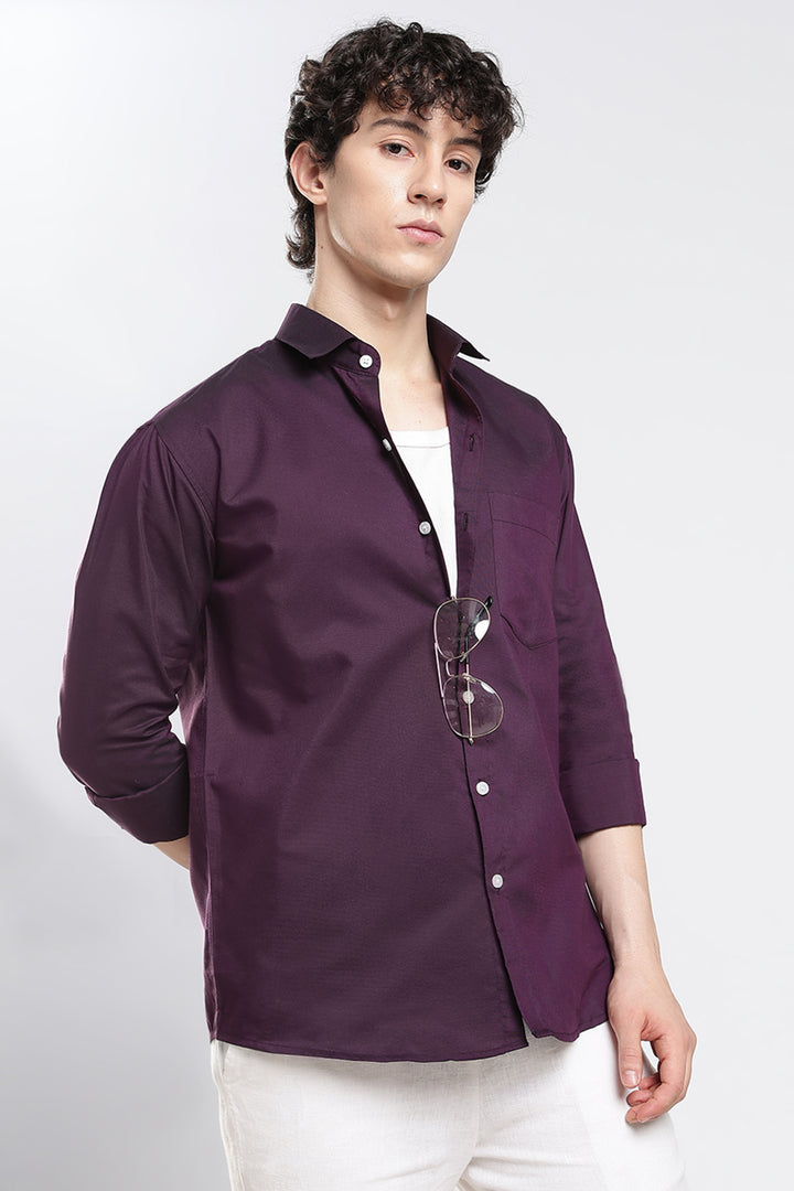 Wine cotton shirt