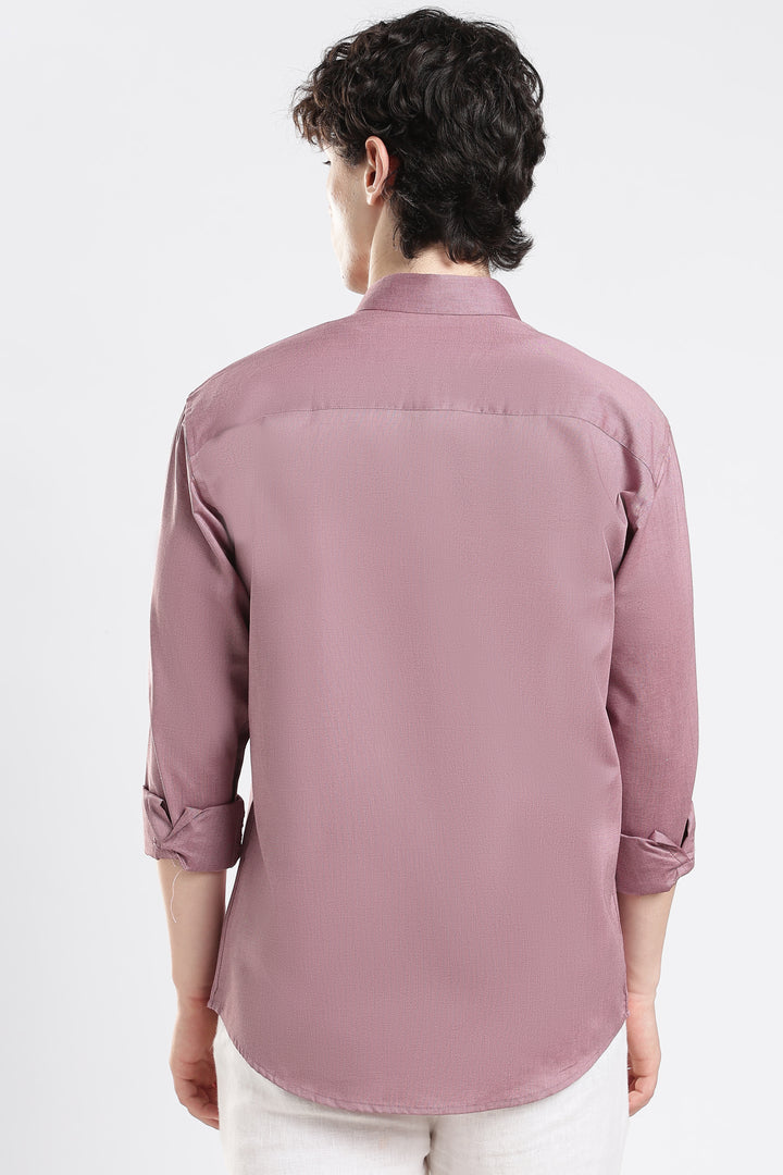 Rose pink full sleeve cotton shirt
