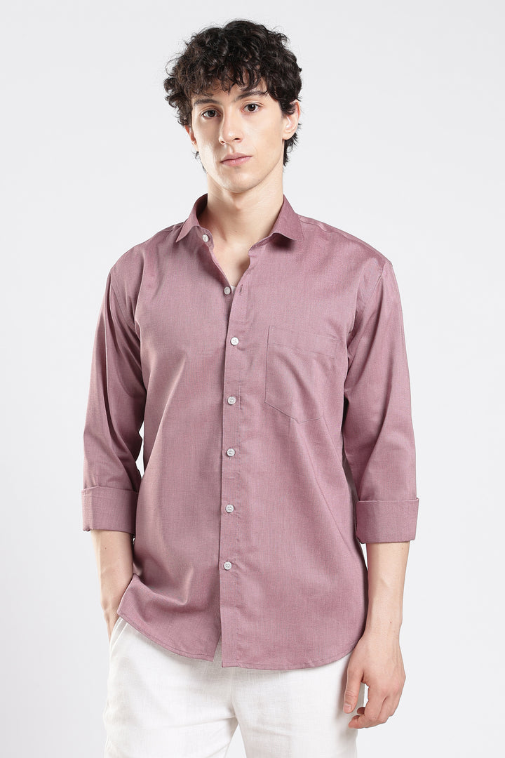 Rose pink full sleeve cotton shirt