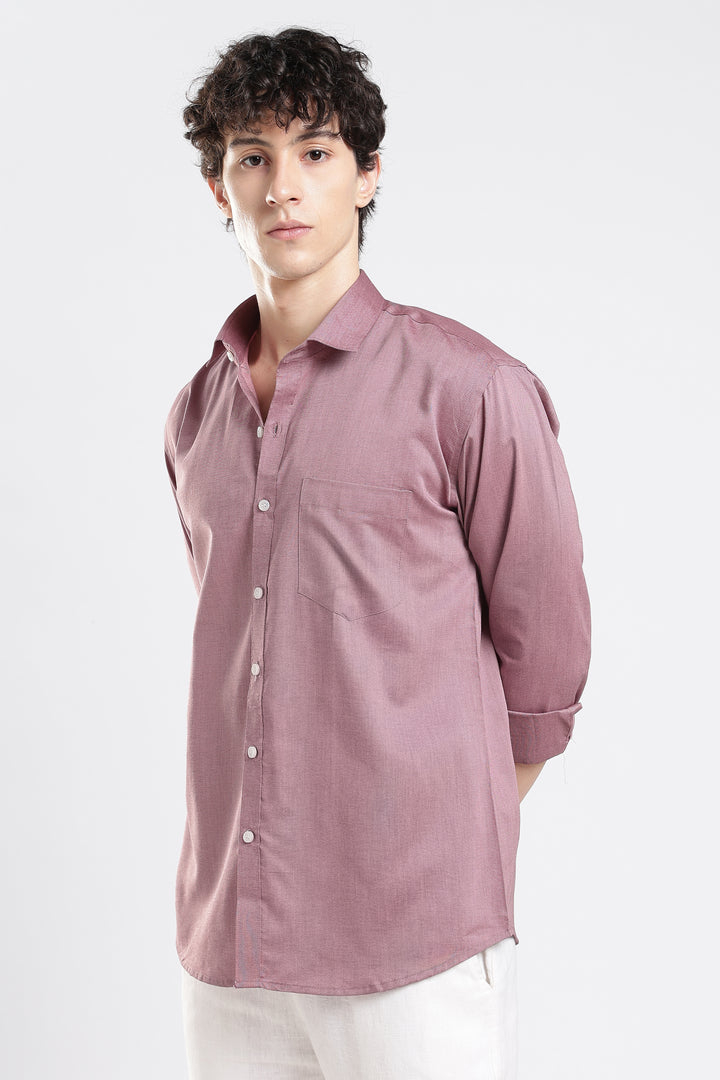 Rose pink full sleeve cotton shirt