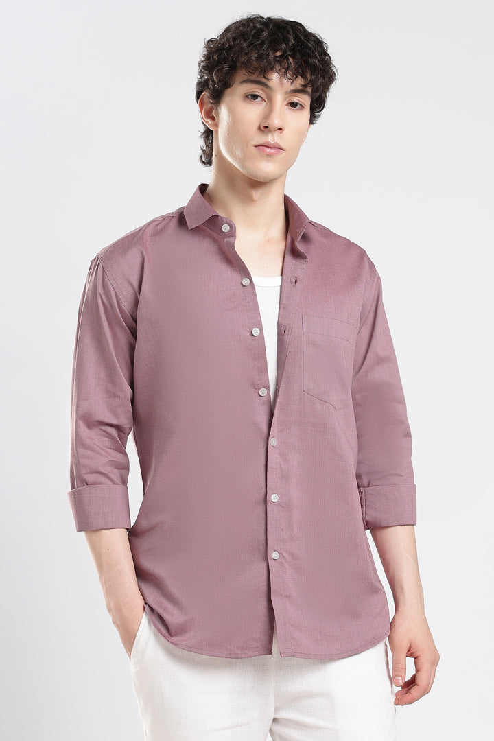 pink full sleeve cotton shirt