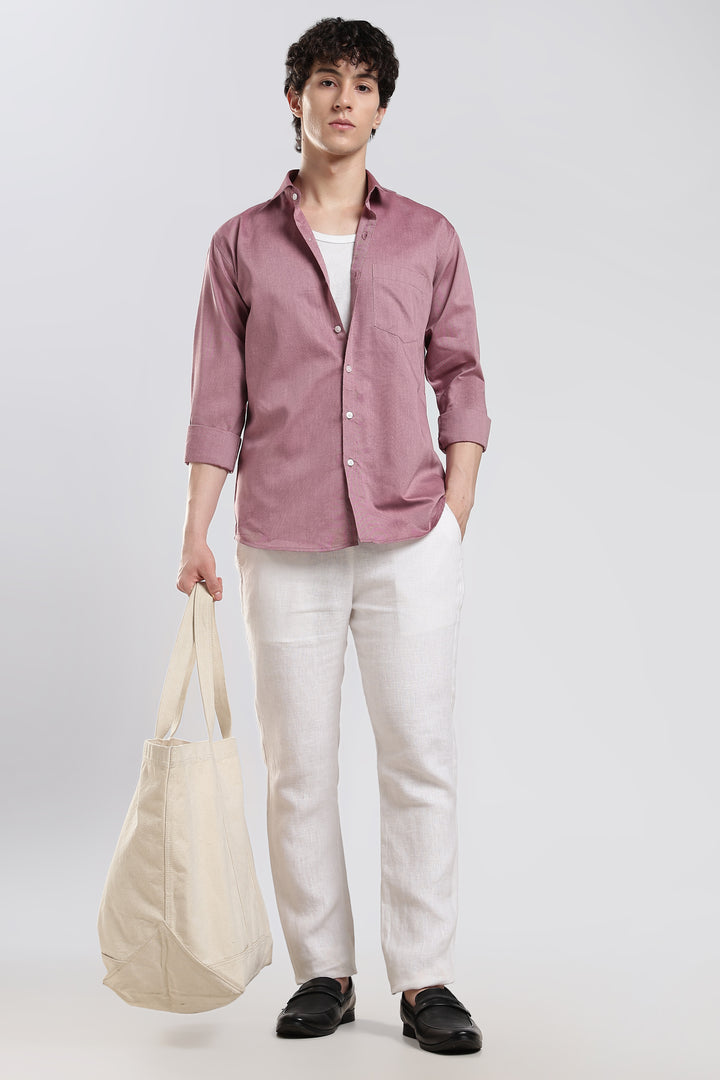 Rose pink full sleeve cotton shirt