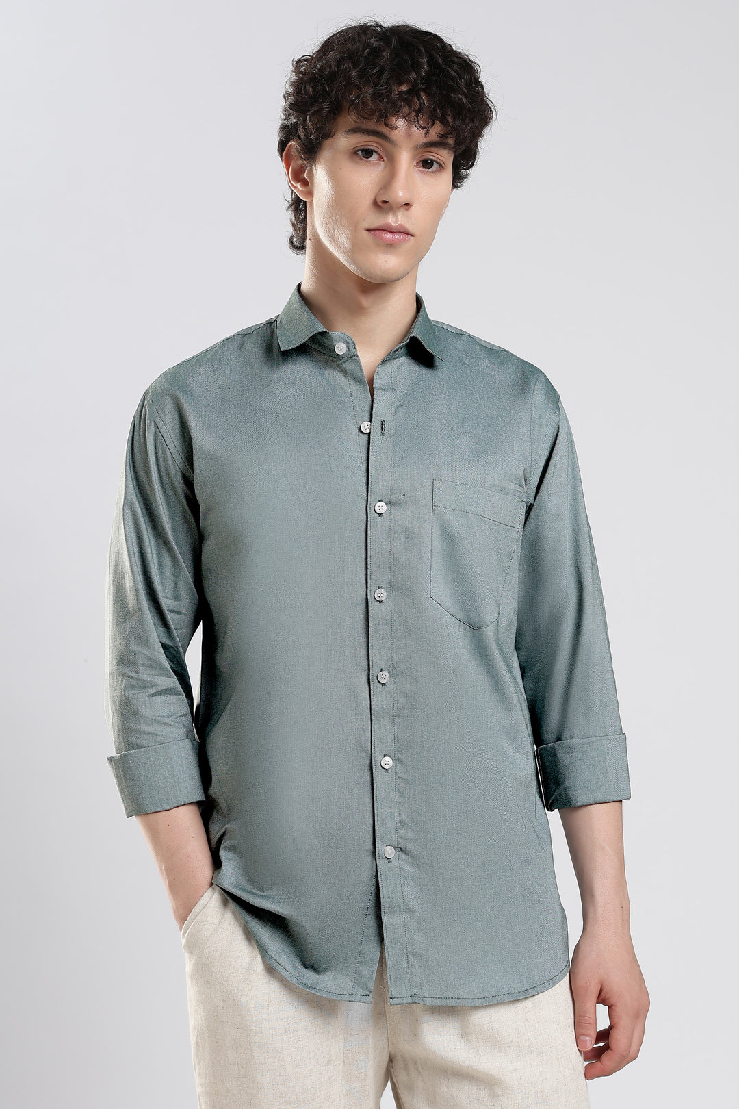 Sage full sleeve cotton shirt