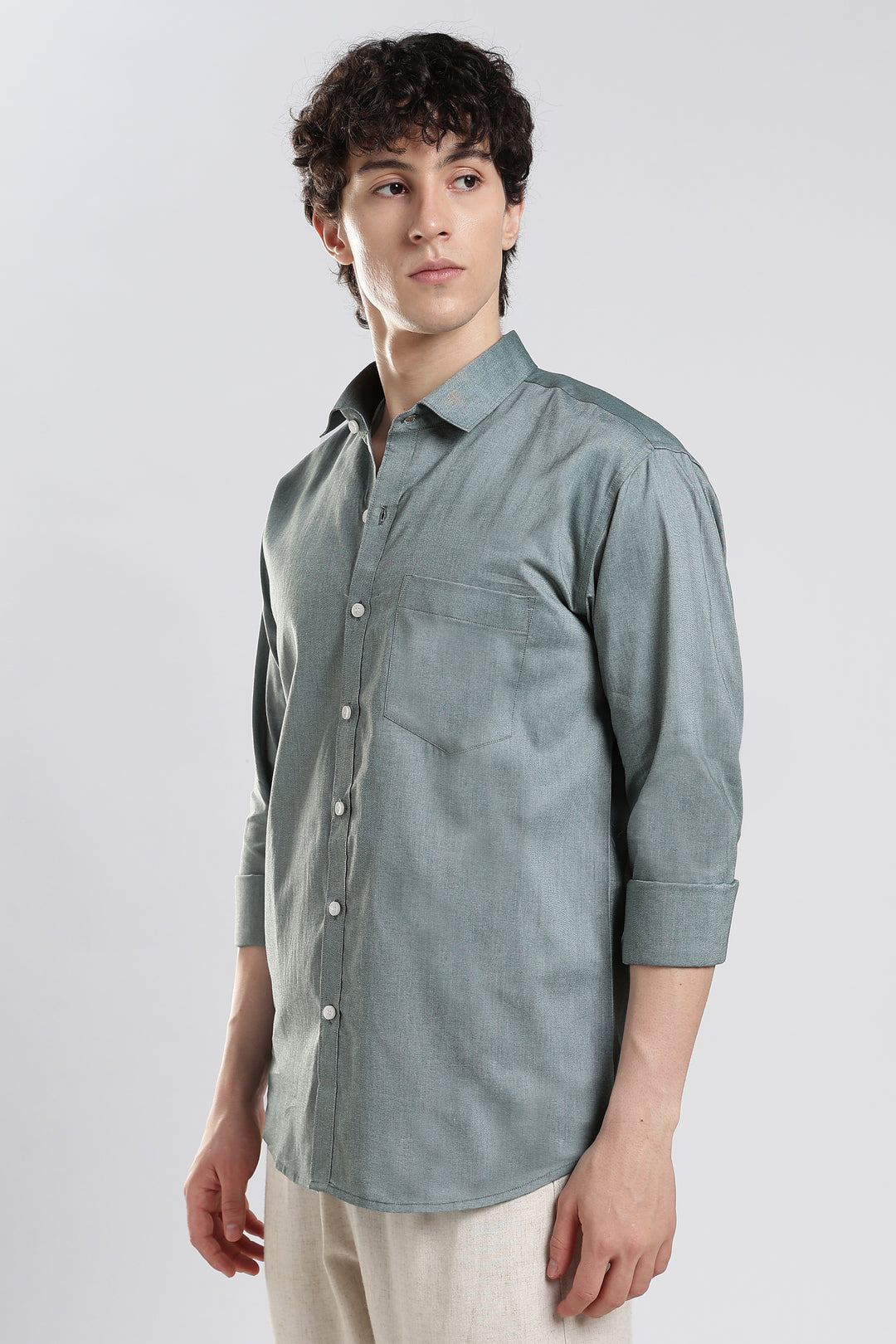 Sage full sleeve cotton shirt