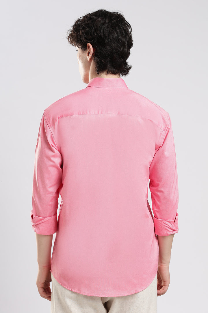 Baby pink full sleeve cotton shirt