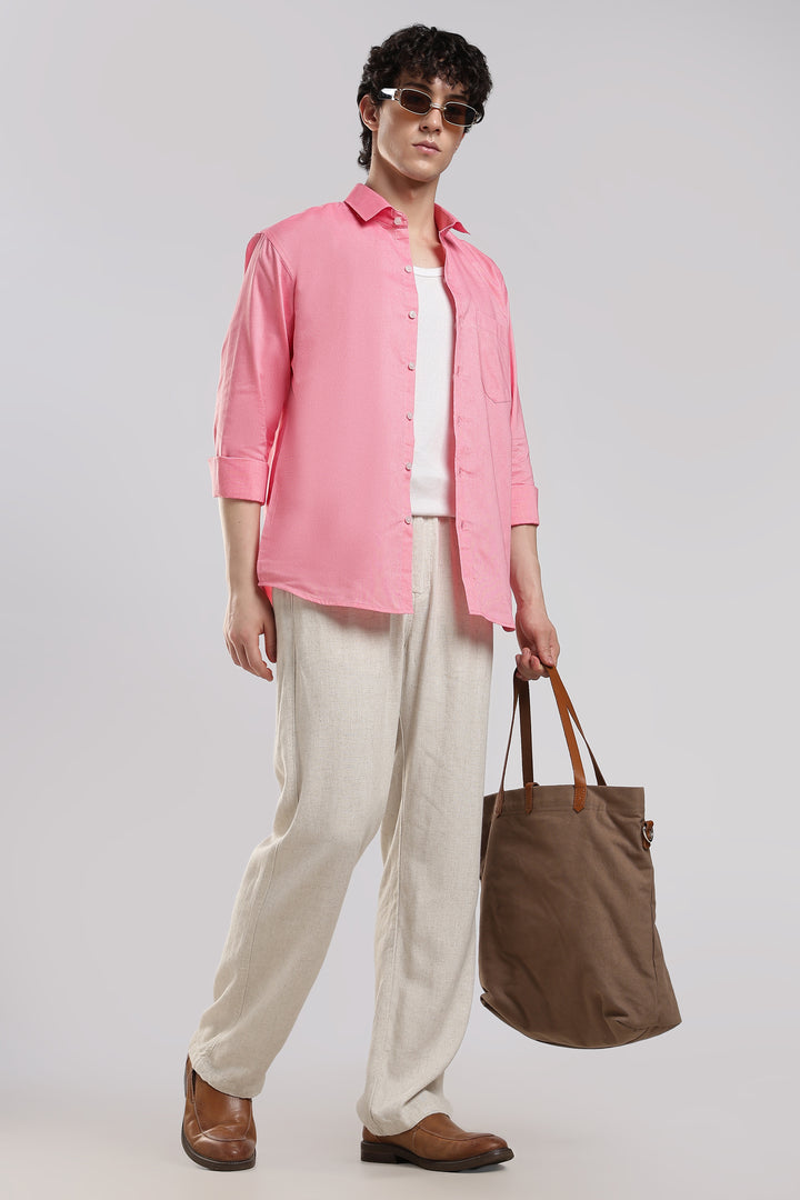 pink full sleeve cotton shirt