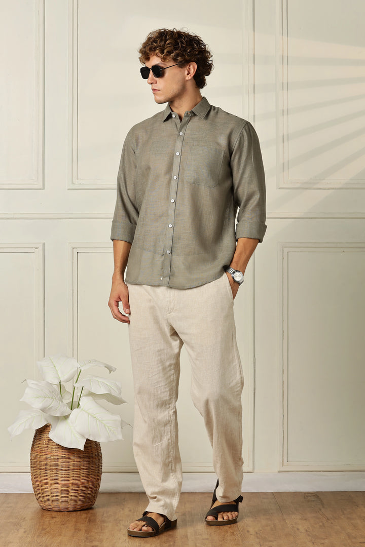 Sage full sleeve linen shirt