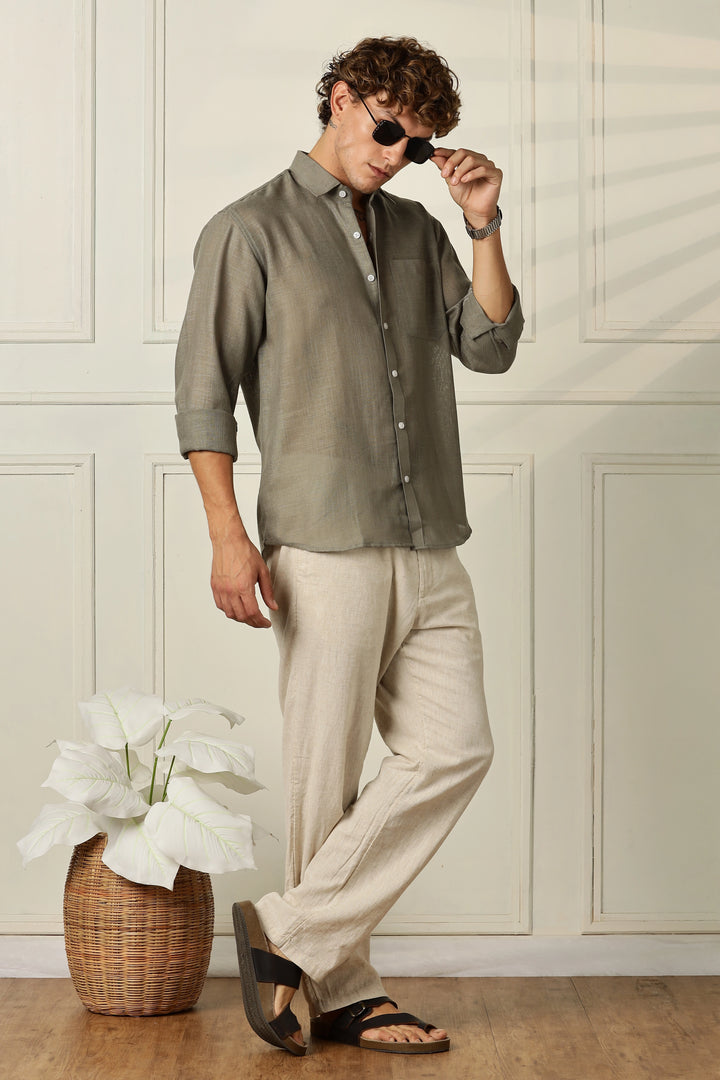 Sage full sleeve linen shirt