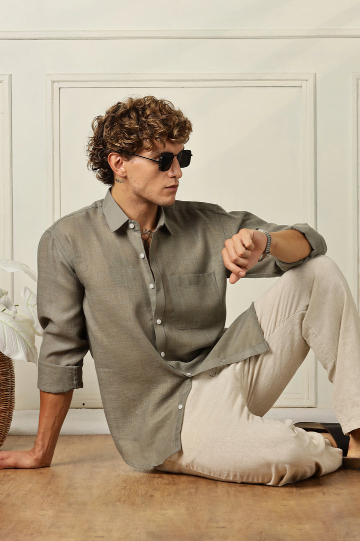 Sage full sleeve linen shirt