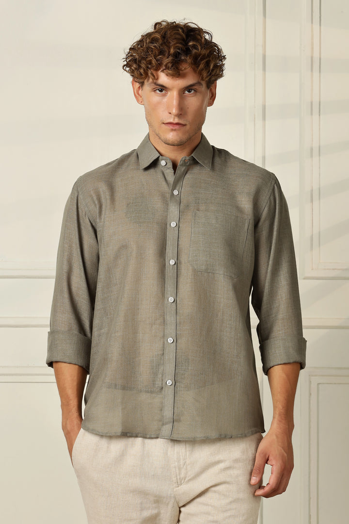 Sage full sleeve linen shirt