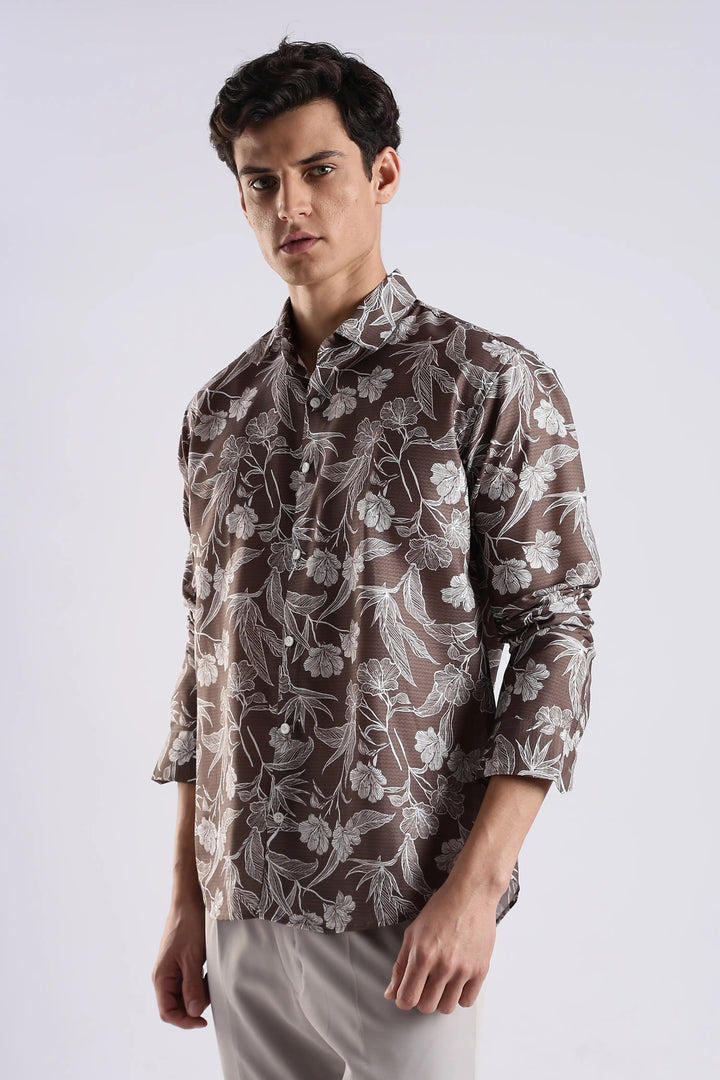 Brown full sleeve shirt