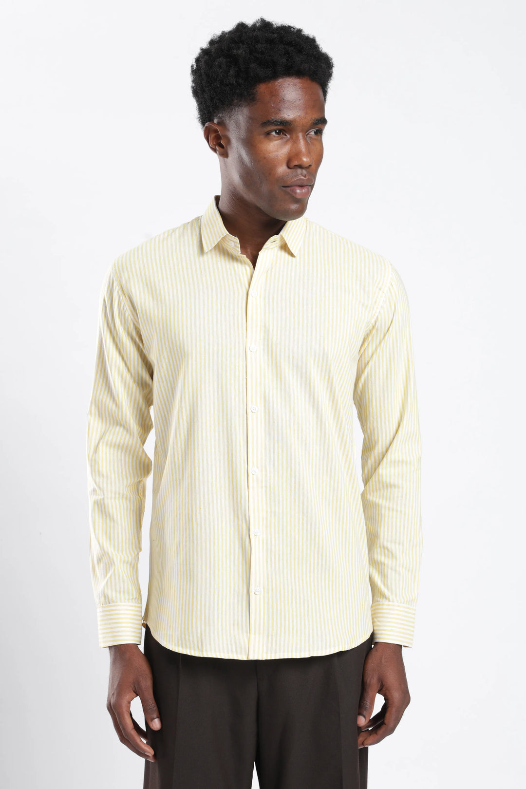 Lime stripe cotton shirt