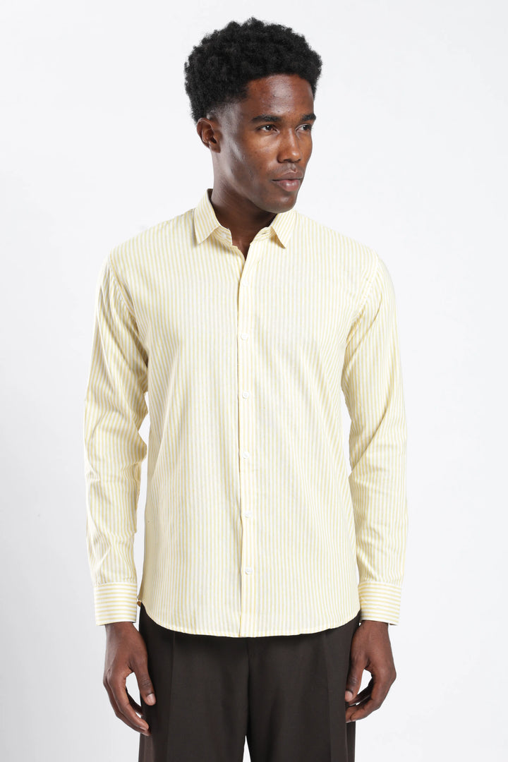 Lime stripe cotton shirt