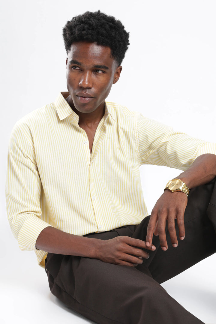 Lime stripe cotton shirt