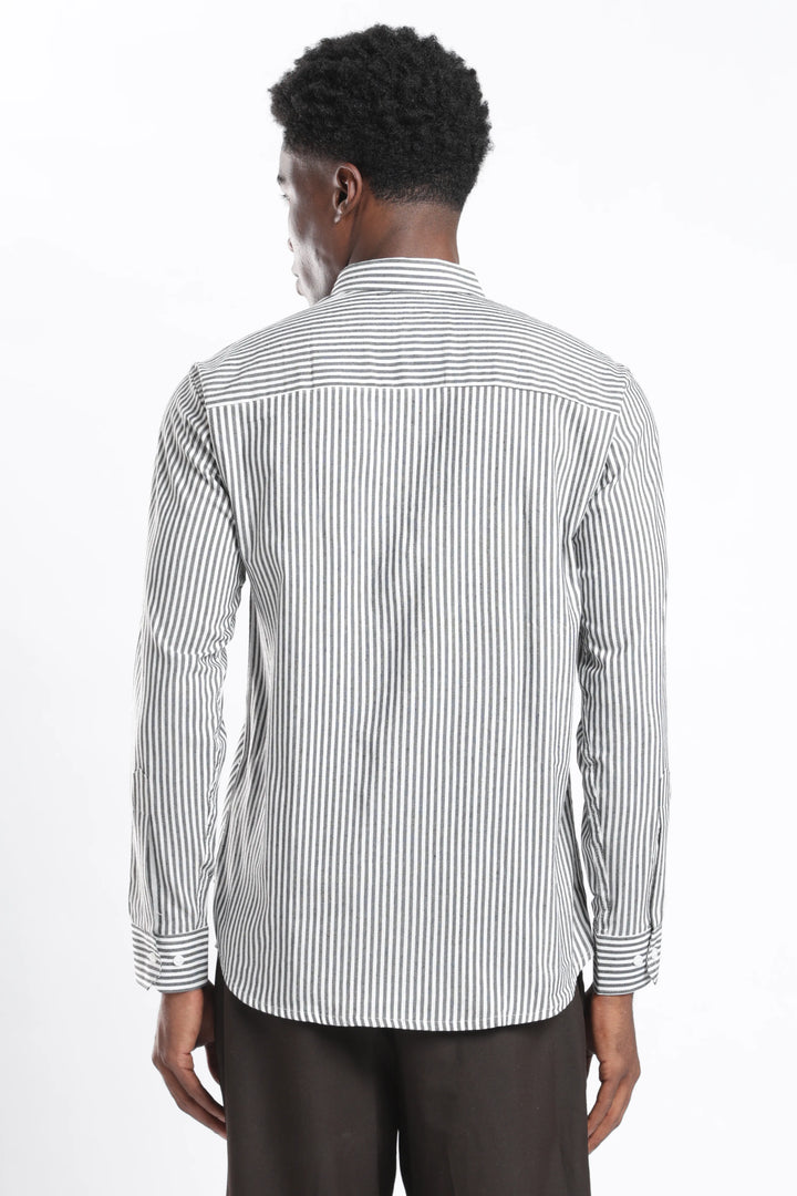 Grey stripe cotton shirt