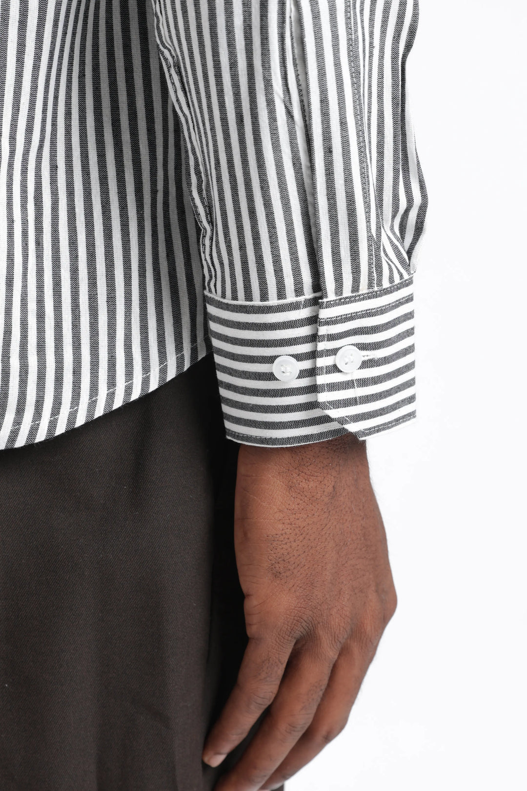 Grey stripe cotton shirt