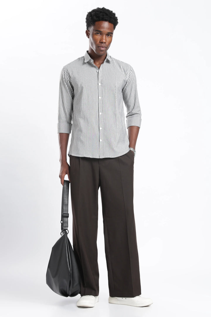 Grey stripe cotton shirt