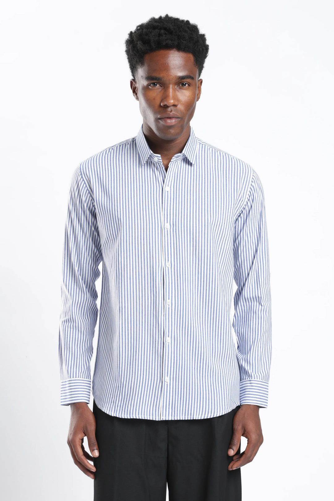 Blue stripe cotton shirt