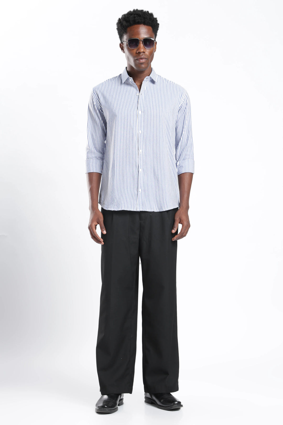 Blue stripe cotton shirt