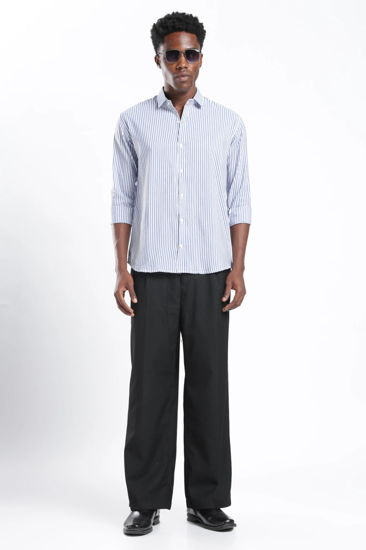 Blue stripe cotton shirt