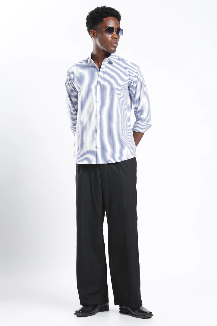 Blue stripe cotton shirt