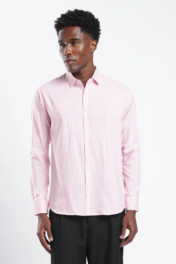 Pink stripe cotton shirt