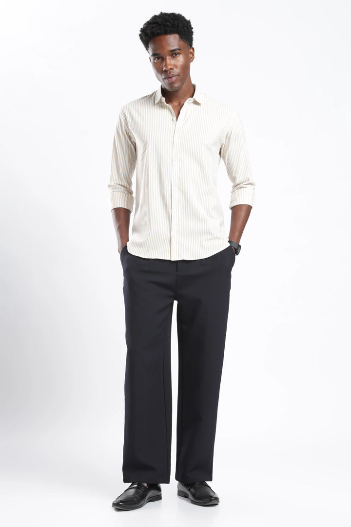Caramel stripe cotton shirt