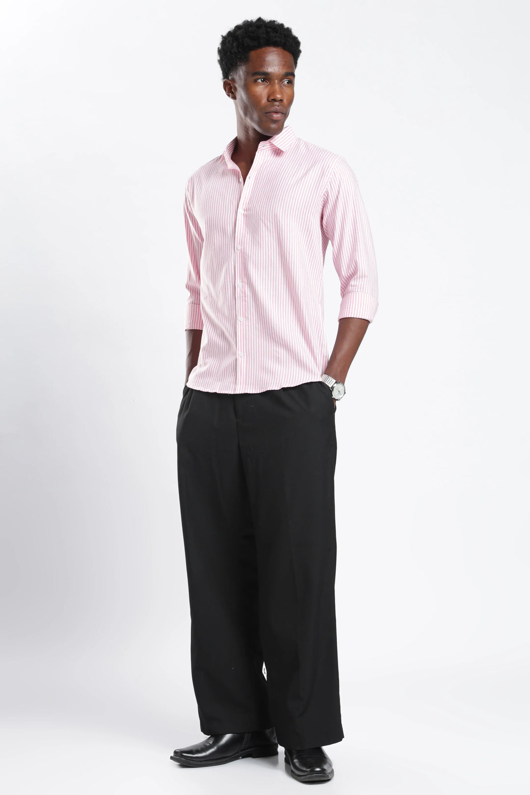 Pink stripe cotton shirt