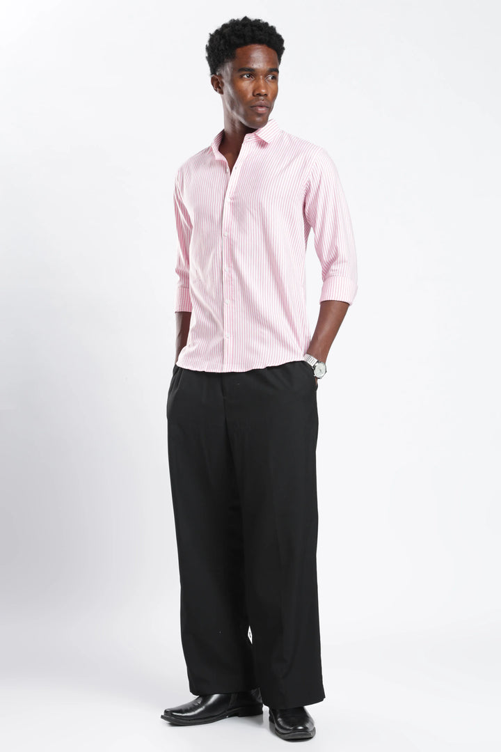 Pink stripe cotton shirt