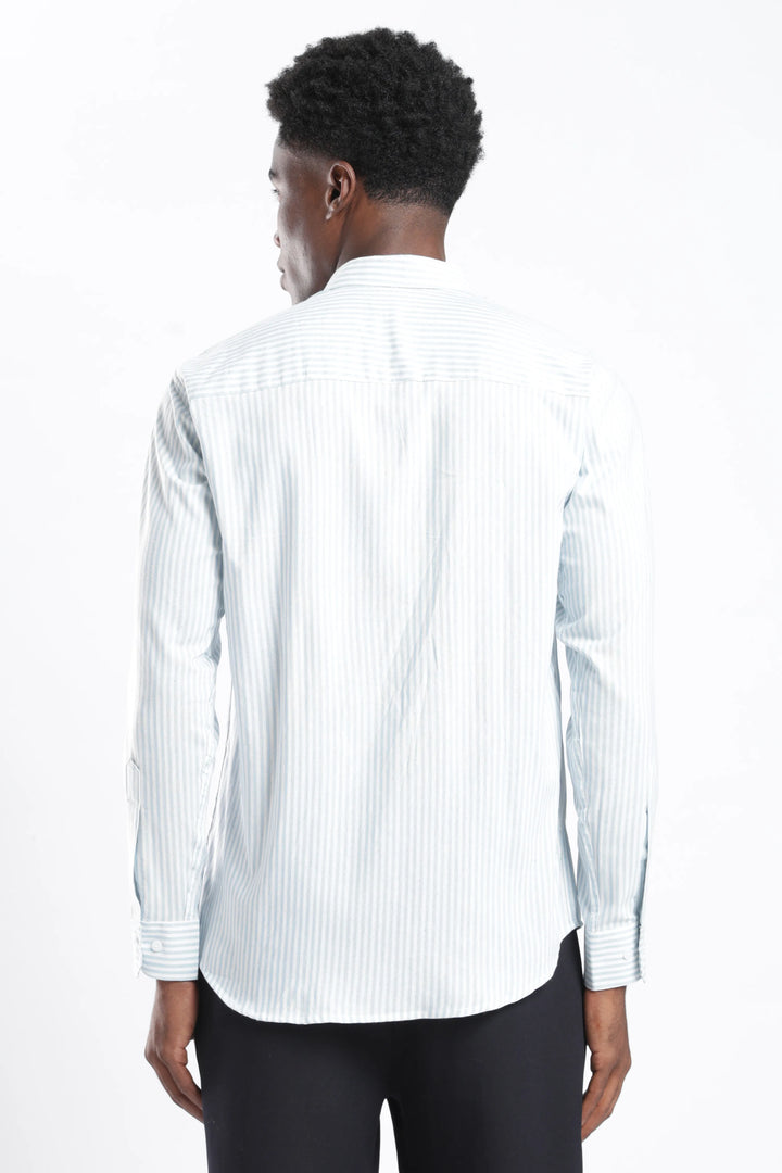 Sky stripe cotton shirt