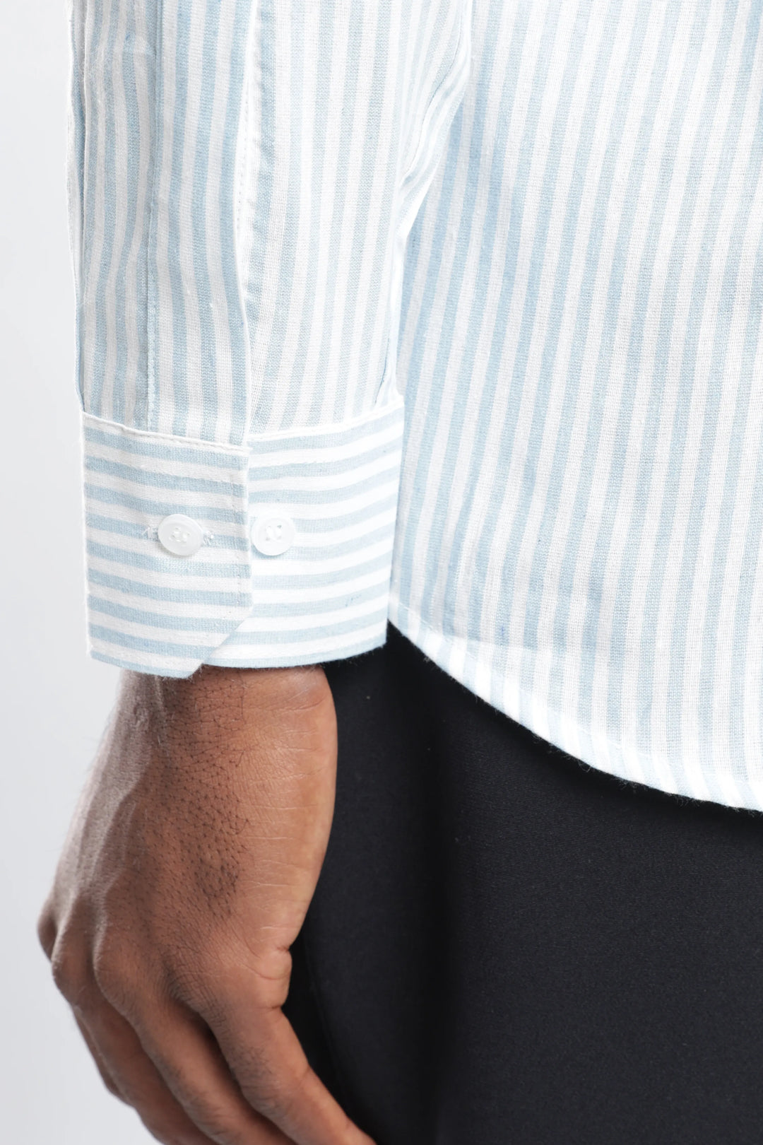 Sky stripe cotton shirt