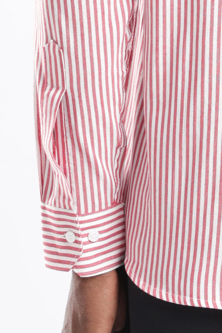 Red stripe cotton shirt
