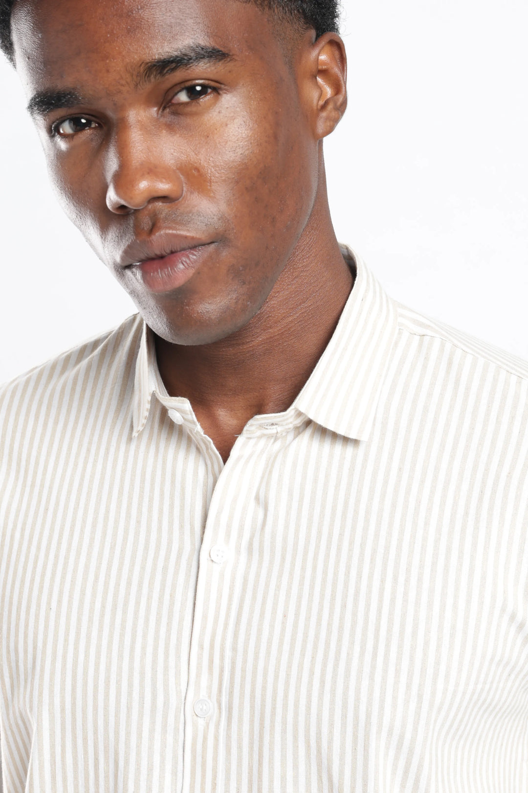 Caramel stripe cotton shirt