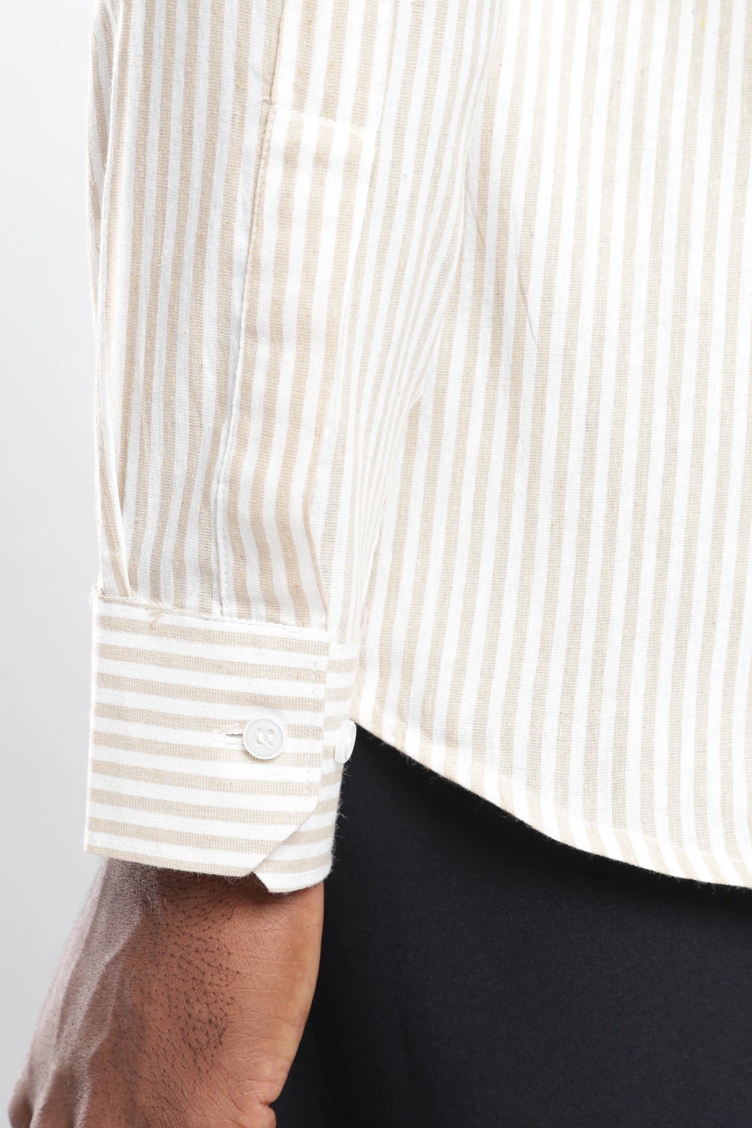 Caramel stripe cotton shirt