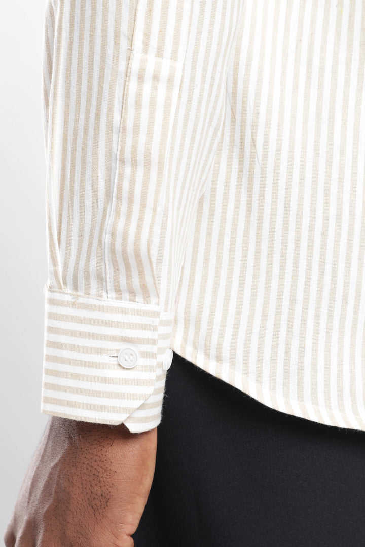Caramel stripe cotton shirt
