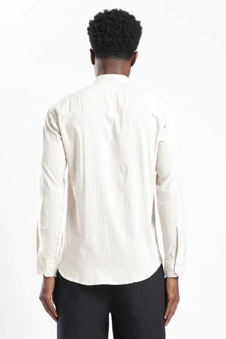 Caramel stripe cotton shirt