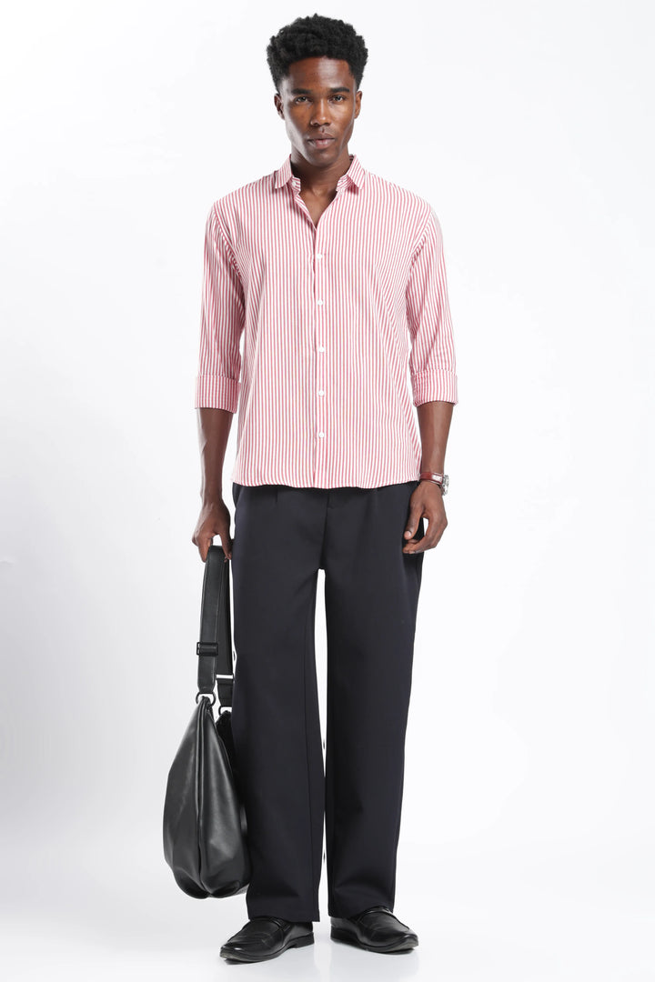 Red stripe cotton shirt