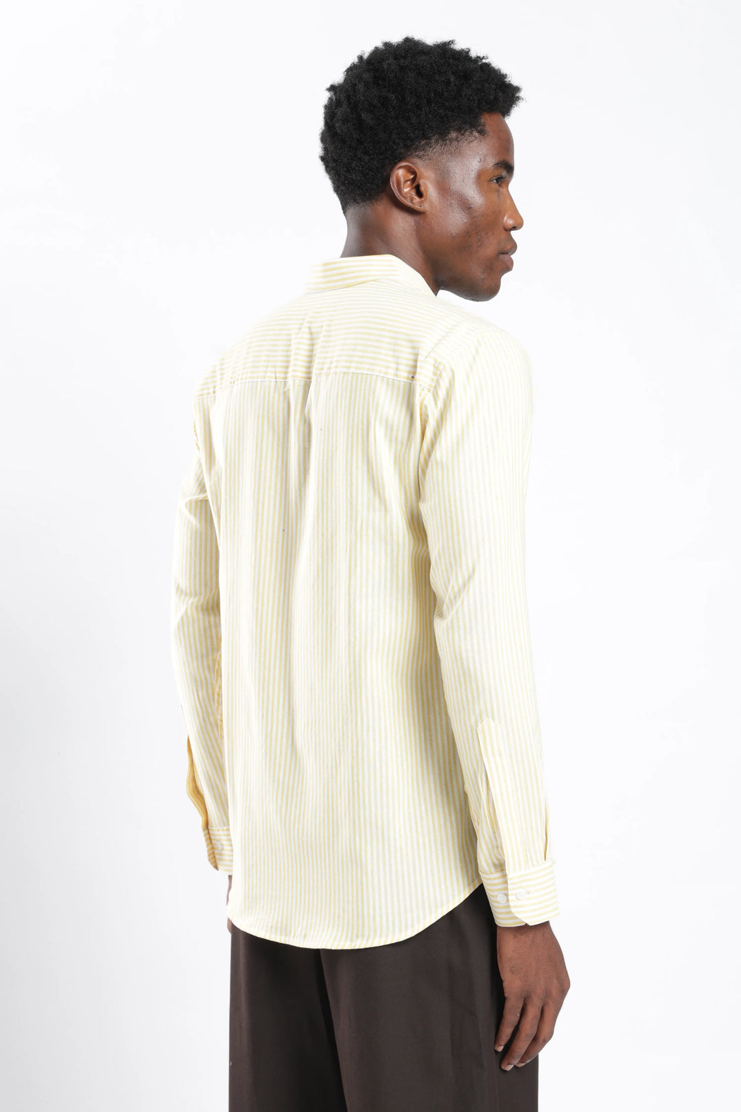 Lime stripe cotton shirt
