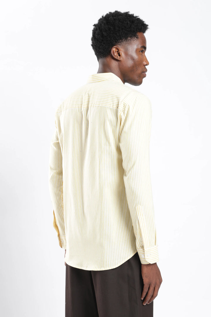 Lime stripe cotton shirt