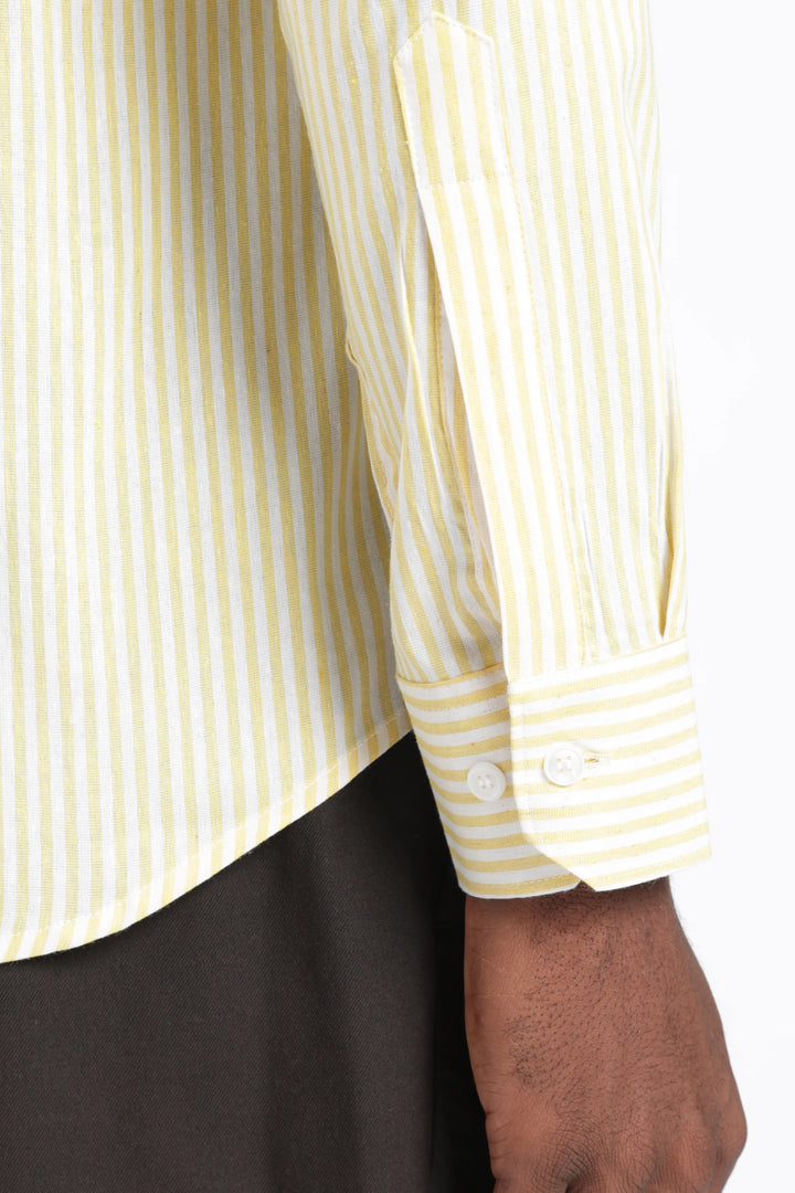 Lime stripe cotton shirt